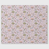 Blush Pink Fungi Seamless Pattern Gift Geschenkpapier (Flach)