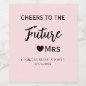 Blush Pink Future Frau Weinlabel Weinetikett (Einzelnes Label)