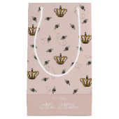 Blush Pink Future Mrs Queen Bee Gold Crown Kleine Geschenktüte (Vorderseite)