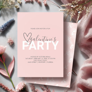 Blush Pink Galantine Moderne Geburtstagsparty Einl