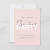 Blush Pink Galantine Moderne Geburtstagsparty Einl (Vorderseite)