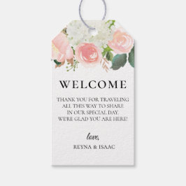 Blush Pink Garden Bloral Wedding Willkommensbeutel Geschenkanhänger
