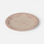 Blush Pink Garden Brautparty Pappteller (Schrägansicht)