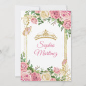 Blush Pink Garden Floral Sweet 16. Girl Birthday Einladung (Rückseite)