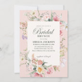 Blush pink garden flowers spring Bridal shower Einladung (Vorderseite)