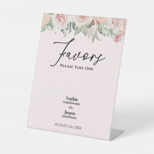 Blush Pink Gastgeschenke Hochzeiten Pedestal Zeich Sockelschild