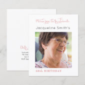 Blush Pink Geburtstags-Foto (Vorne/Hinten)