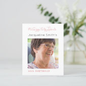 Blush Pink Geburtstags-Foto (Stehend Vorderseite)