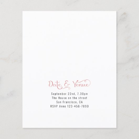 Blush Pink Geburtstags-Foto (Rückseite)