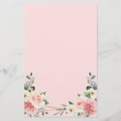 Blush Pink Geogeometrisches Botanisches Hochzeitsm (Rückseite)