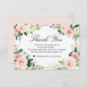 Blush Pink Geometric Botanical Wedding Dankeskarte (Vorne/Hinten)