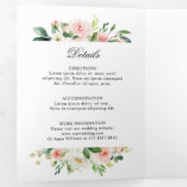 Blush Pink Geometric Botanical Wedding Dreifach-gefaltete Programmkarte (Innen Erste Seite)