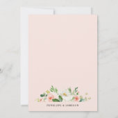 Blush Pink Geometric Botanical Wedding Einladung (Rückseite)