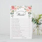 Blush Pink Geometric Brautparty Game (Stehend Vorderseite)