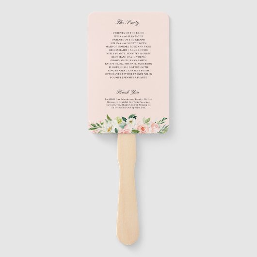 Blush Pink Geometric Frame Wedding Program Fächer (Rückseite)