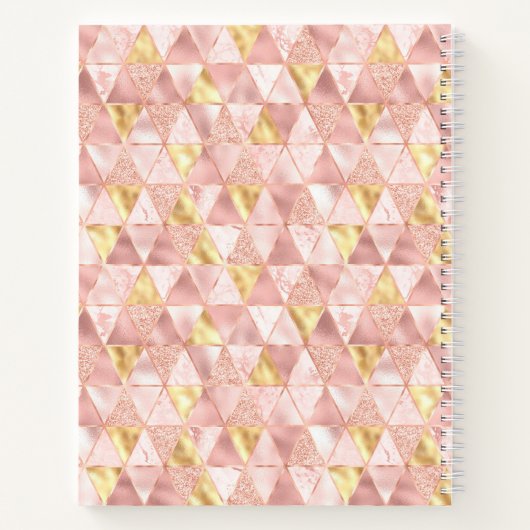 Blush Pink Geometric Shimmer Pattername Notizblock (Rückseite)