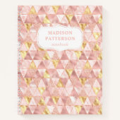 Blush Pink Geometric Shimmer Pattername Notizblock (Vorderseite)