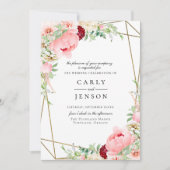 Blush Pink Geometric Wedding Einladung (Vorderseite)