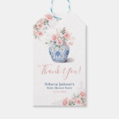 Blush Pink Ginger Jar Baby Dusche Vielen Dank Geschenkanhänger (Vorderseite)