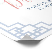 Blush Pink Ginger Jar Chinoiserie Baby Drinks Unte Poster (Ecke)