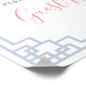 Blush Pink Ginger Jar Chinoiserie Baby Guest Book Poster (Ecke)