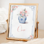 Blush Pink Ginger Jar Chinoiserie Babydusche Tischnummer<br><div class="desc">Blush Pink Ginger Jar Chinoiserie Baby Dusche Tischnummer</div>