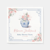 Blush Pink Ginger Jar Chinoiserie Duschpapier Serviette (Vorderseite)