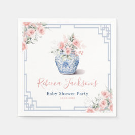Blush Pink Ginger Jar Chinoiserie Duschpapier Serviette