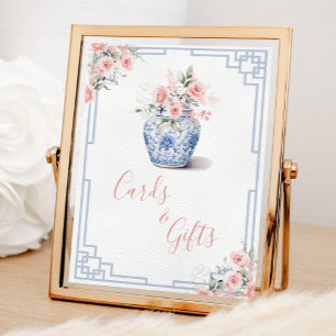 Blush Pink Ginger Jar Chinoiserie Karten und Gesch Poster