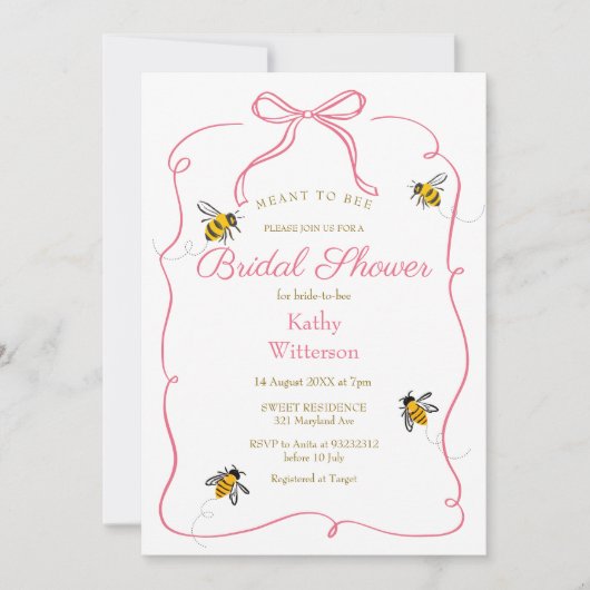 Blush Pink Gingham bedeutet, Brautparty zu sein Einladung (Vorderseite)