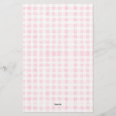 Blush Pink Gingham Floral Crest Monogram Briefpapier (Rückseite)