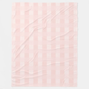 Blush Pink Gingham Kariertes Muster Fleece Blanken