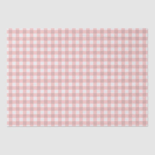 Blush Pink Gingham Seidenpapier (Vorderseite)