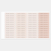Blush Pink Gingham Waterproof Name Etiketten (Blatt)