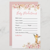 Blush Pink Giraffe Baby Shower Baby Vorhersagen (Vorne/Hinten)