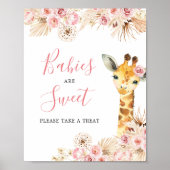 Blush Pink Giraffe Babydusche Babys sind süß Poster (Vorne)