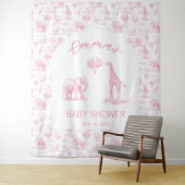 Blush Pink Girl Baby Duschbanner Safari Toile Wandteppich (Beispiel)