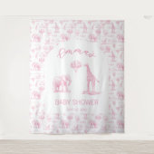 Blush Pink Girl Baby Duschbanner Safari Toile Wandteppich (Vorderseite)