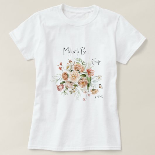 Blush Pink Girl Baby Dusche T-Shirt (Design vorne)