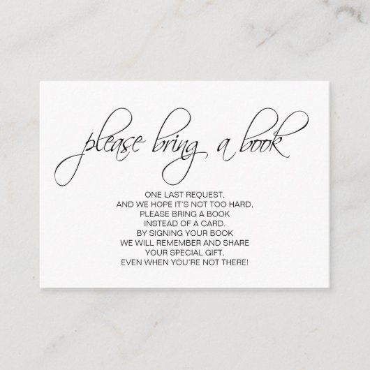 Blush Pink Girl Bringen Sie ein Buch Babydusche Be Begleitkarte (Vorderseite)