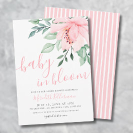 Blush Pink Girl Floral Baby in Blütendusche Einladung
