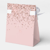 Blush Pink Girl Glitzer Monogram Name Geschenkschachtel (Rückseite)