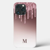 Blush Pink Girl Glitzer Sparkle Monogram Case-Mate iPhone Hülle (Rückseite)
