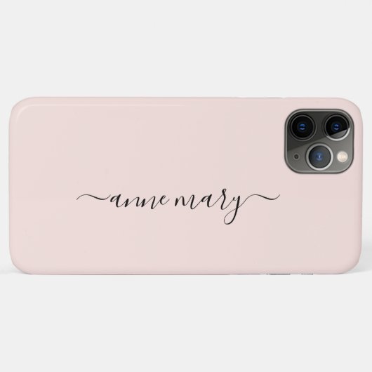 Blush Pink Girl-Individuelle Name Monogram-Geschen Case-Mate iPhone Hülle (Rückseite (Horizontal))