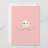 Blush Pink Girl Kleine Dumpling Babydusche Einladung (Rückseite)