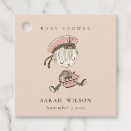 Blush Pink Girl Little Sailor Nautical Baby Dusche Geschenkanhänger