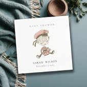 Blush Pink Girl Little Sailor Nautical Baby Dusche Serviette