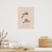Blush Pink Girl Little Sailor Nautical Birth Stat Poster (Küche)