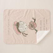 Blush Pink Girl Little Sailor Nautical Birth Stat Sherpadecke (Vorderseite (Horizontal))