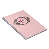 Blush Pink Girl Monogram Notizblock (Rechte Seite)